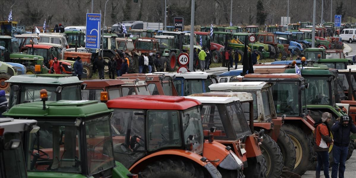 Poľnohospodári na proteste.