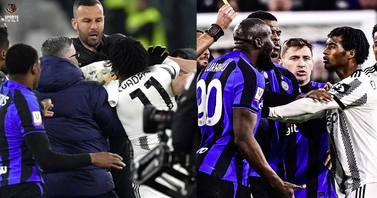 potyčka medzi Lukakom, Handanovičom a Cuadradom