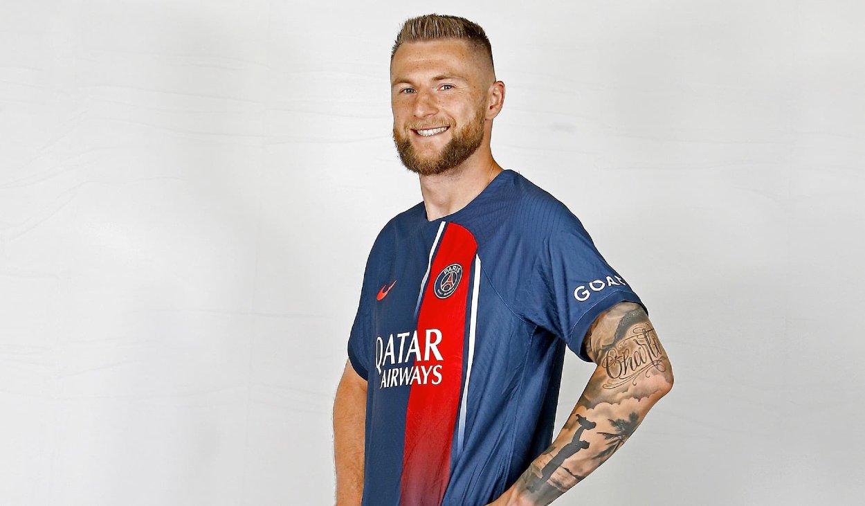 Slovenský obranca Milan Škriniar v drese PSG.