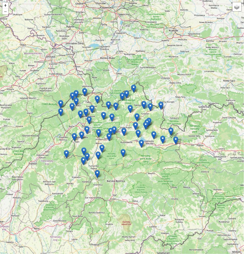 mapa meteostaníc