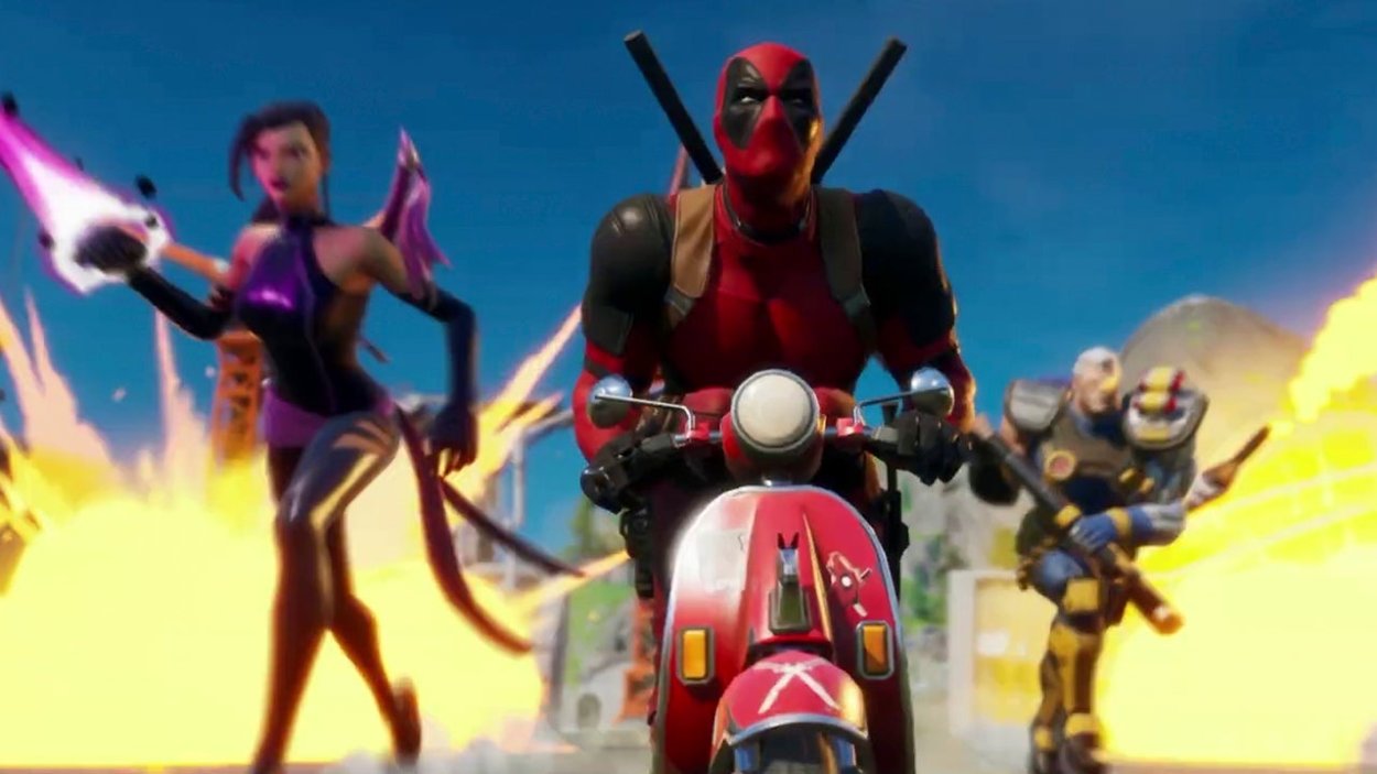 Zábery ukazujú postavy v hre Fortnite, ale mihli sa tam i superhrdinovia ako Deadpool.