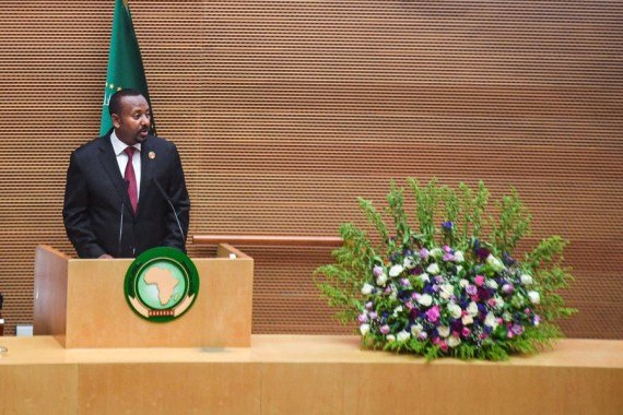 Etiópsky premiér Abiy Ahmed vystúpil s prejavom počas 37. riadneho zasadnutia zhromaždenia hláv štátov a vlád Africkej únie (AÚ), ktoré sa konalo 17. februára 2024 v Addis Abebe v Etiópii.