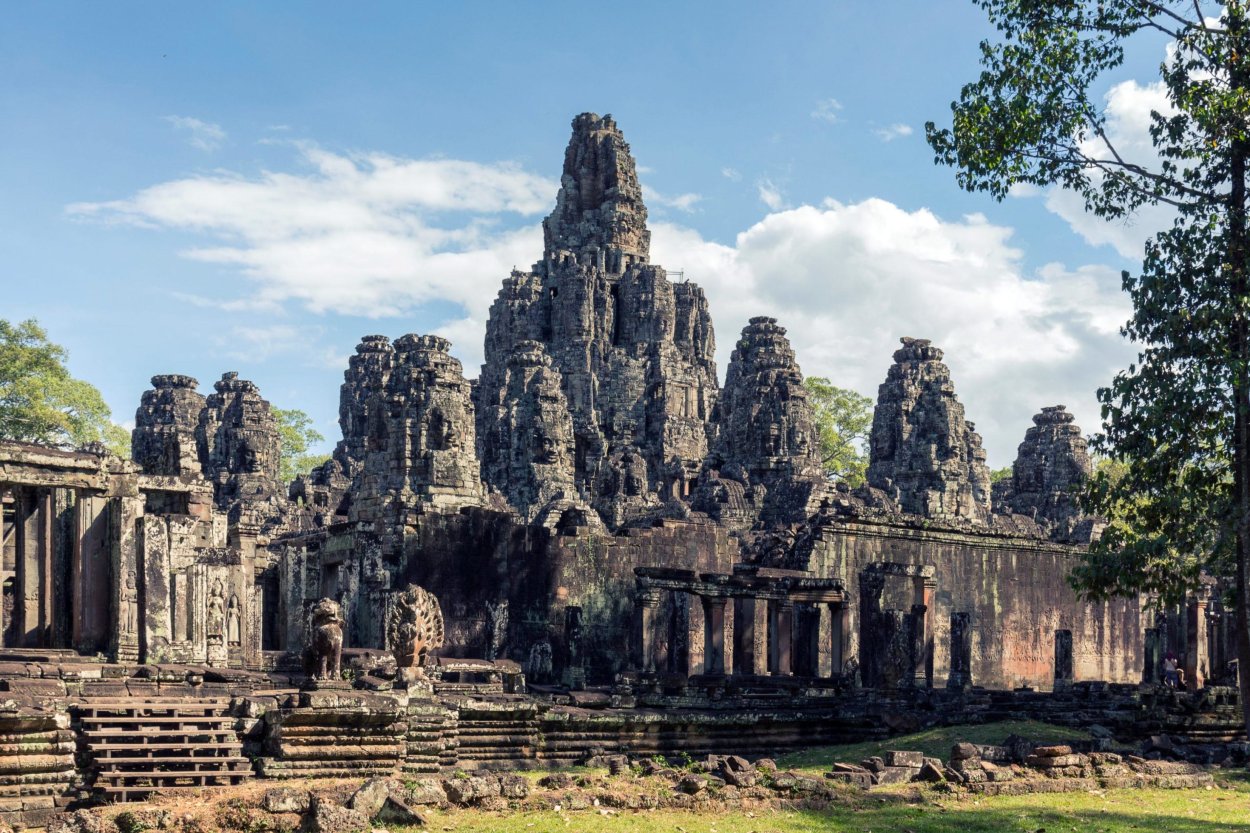 Chrám Angkor Thom v Kambodži.