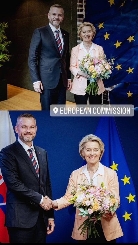 Peter Pellegrini a Ursula von der Leyen