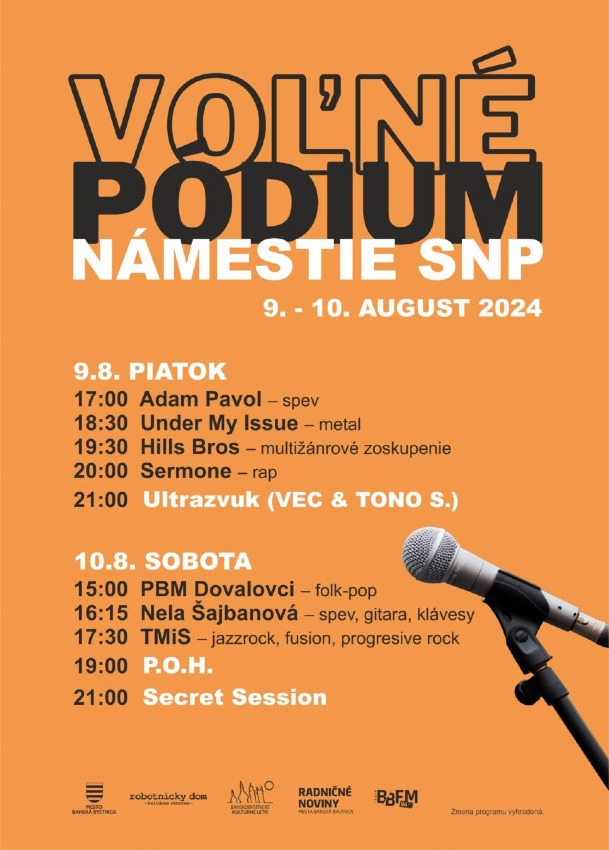 program- Voľné pódium