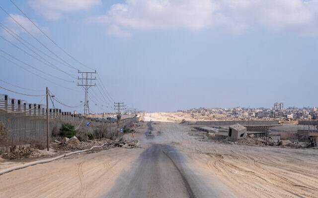 Pohľad na Filadelfský koridor medzi južným pásmom Gazy a Egyptom 15. júla 2024. 