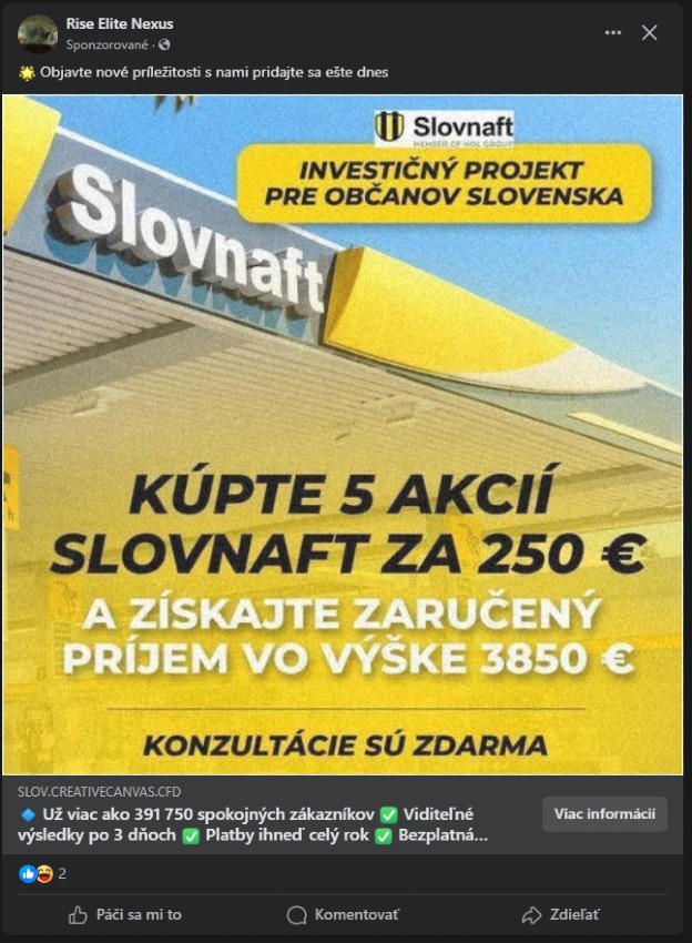 Mnohé falošné reklamy lákajú na výhodné investície.