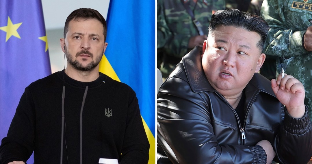 Volodymyr Zelenskyj a Kim Čong-un