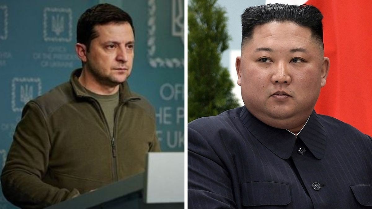 Volodymyr Zelenskyj a Kim Čong-un 