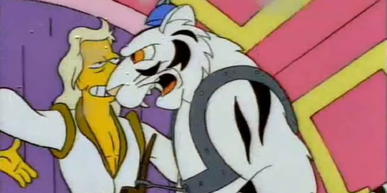 Simpsonovci predpovedali útok tigra na Siegfrieda a Roya v epizóde "$pringfield (Or, How I Learned to Stop Worrying and Love Legalized Gambling)" z roku 1993. 