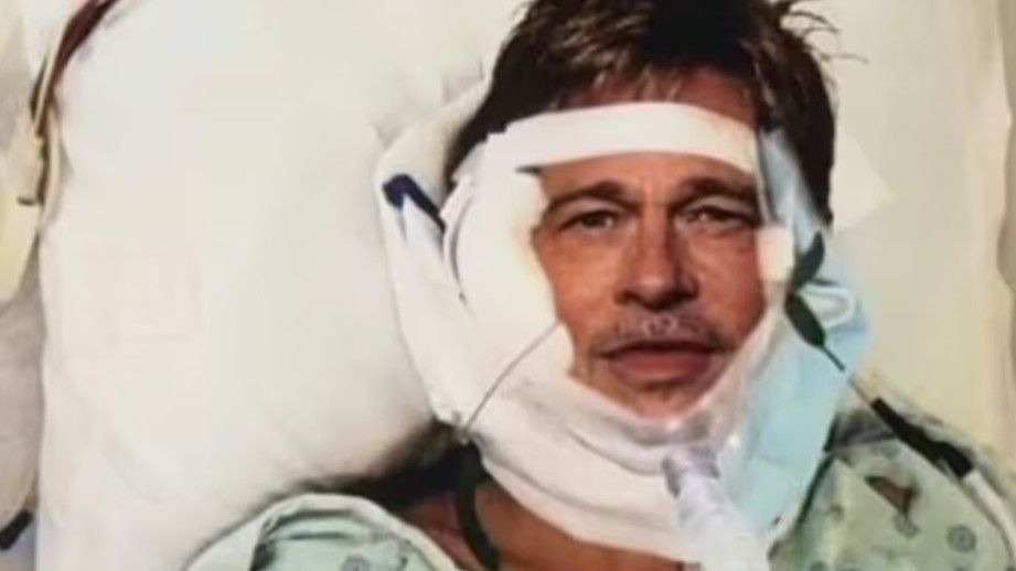 Na obrázku je Brad Pitt vygenerovaný umelou inteligenciou ležiaci v nemocnici.