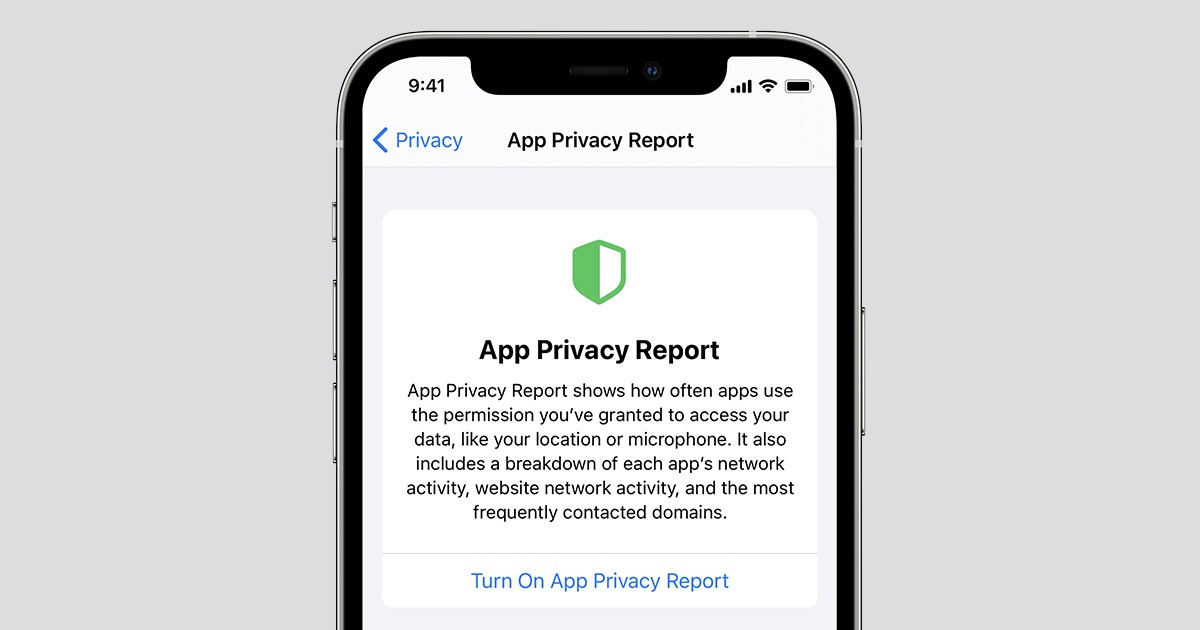 Aktivácia App Privacy Report