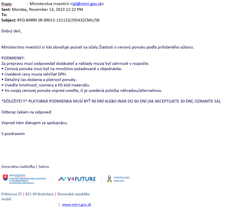 vzor spear-phishingového e-mailu