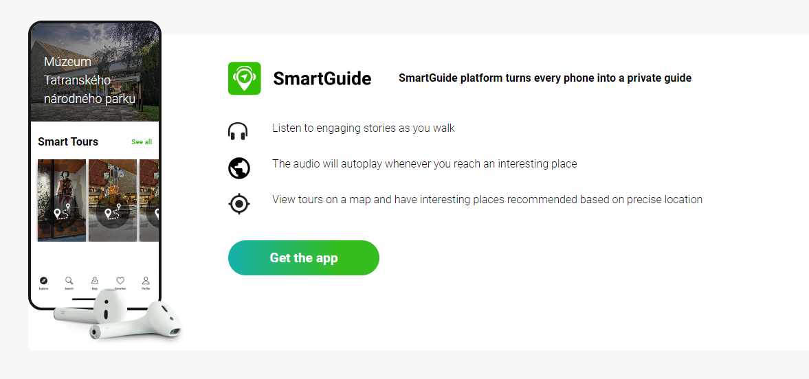 Bezplatný audiosprievodca pre smartfóny Smart Guide.