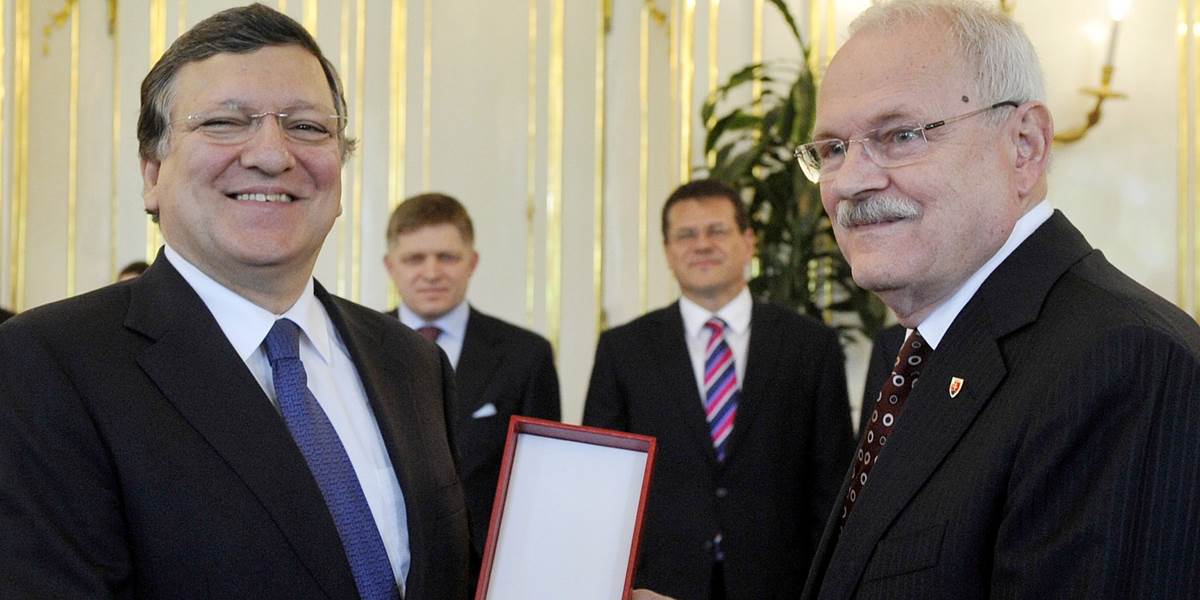 Gašparovič udelil Barrosovi štátne vyznamenanie