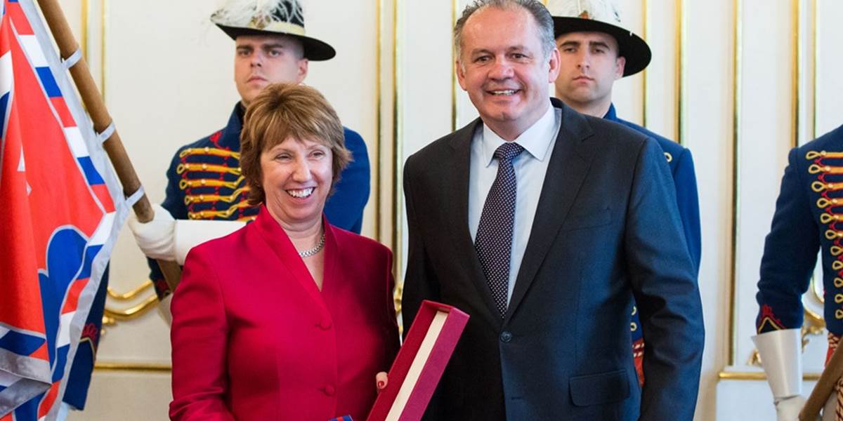 Kiska udelil štátne vyznamenanie Catherine Ashtonovej