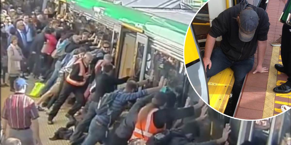 Úžasné VIDEO: Stovky ľudí nadvihnú vlak a vyslobodia muža!