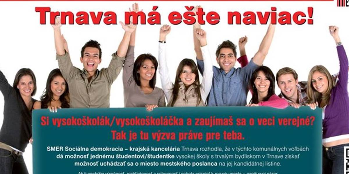 Smer ponúka miesto na kandidátke v Trnave vysokoškolákom
