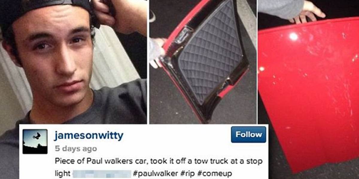 Tínedžer ukradol časť auta, v ktorom zomrel Paul Walker, pôjde na 6 mesiacov do väzenia!
