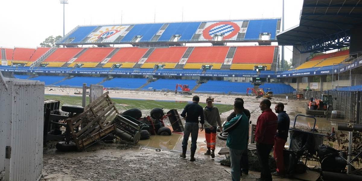 Montpellieru zatopilo štadión,najbližšie zápasy odohrá na neutrálnej pôde