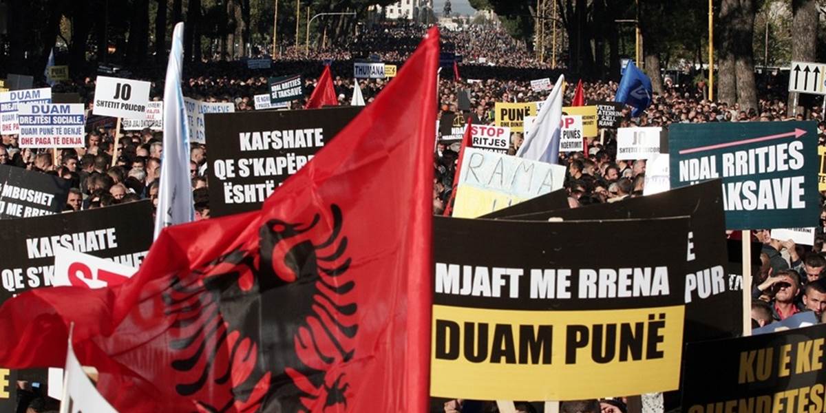 V Albánsku demonštrovali ľudia proti ekonomickej politike vlády