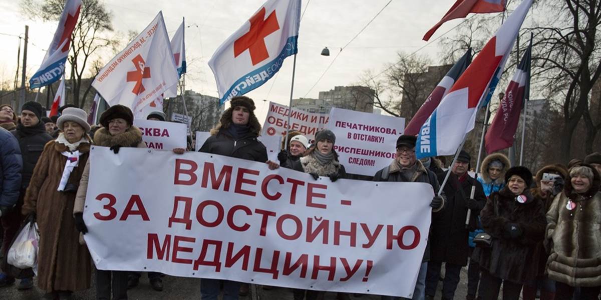 Lekári protestovali v Moskve proti škrtom v zdravotníctve