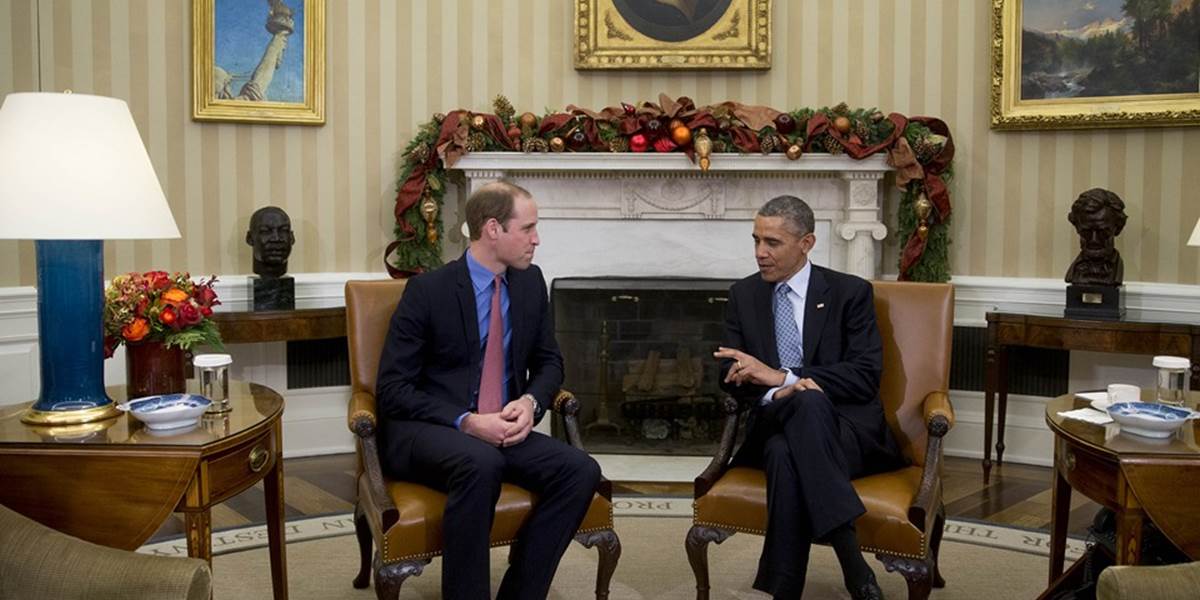 Princ William sa v Bielom dome stretol s Barackom Obamom