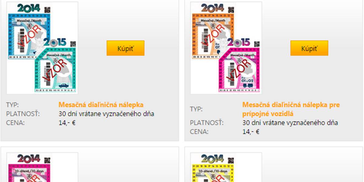 Ceny diaľničných nálepiek sa v tomto roku nemenia, zatiaľ ostávajú iba papierové
