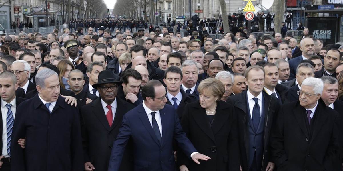 Na pochode v Paríži boli aj politici z krajín potlačujúcich slobodu slova