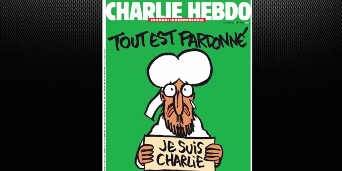 Odvážna titulka časopisu Charlie Hebdo: Plačúci prorok Mohamed je Charlie