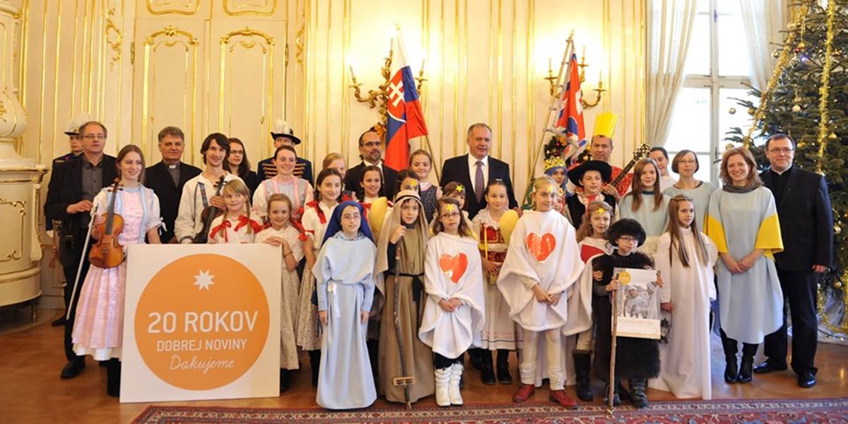 FOTO Slovenských koledníkov Dobrej noviny prijal prezident Kiska