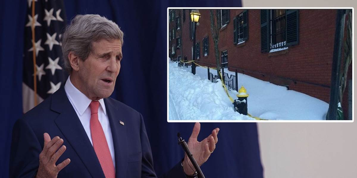 Šéf diplomacie Kerry dostal pokutu za neodhádzaný sneh pri svojom dome