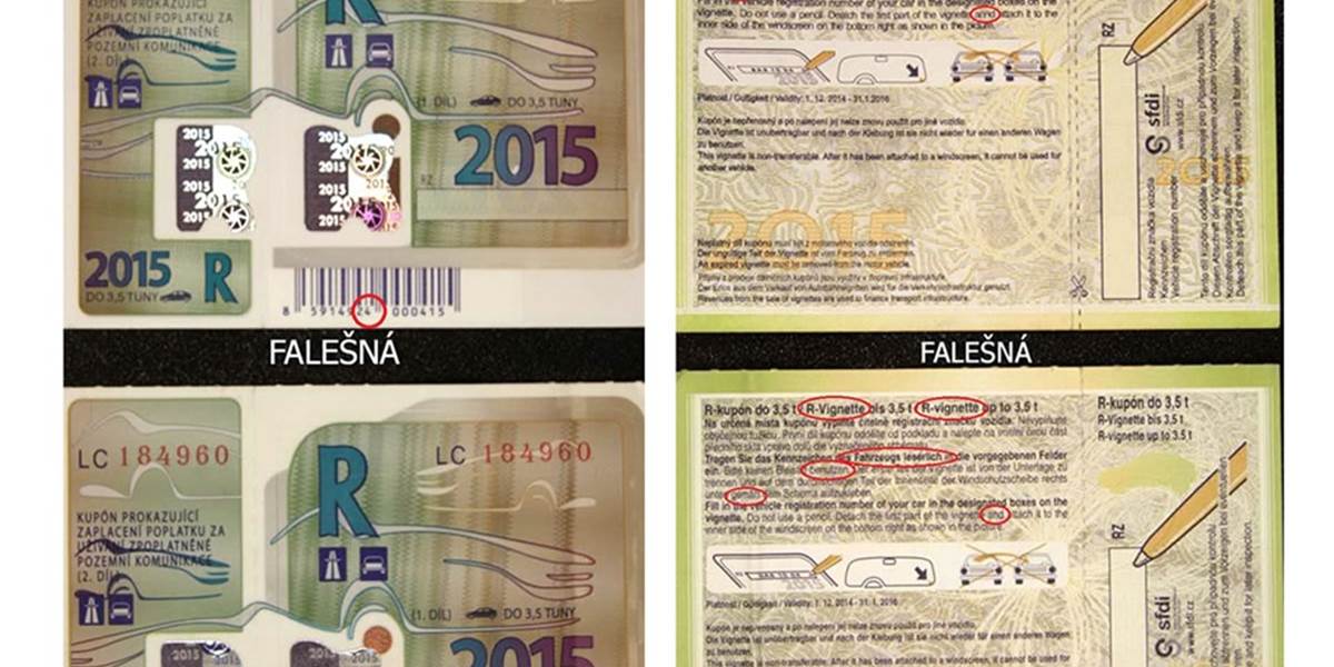 Pozor na falošné diaľničné známky: česká polícia zhabala stovky falzifikátov!