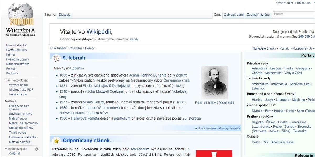 Slovenská Wikipédia prekonala hranicu 200-tisíc článkov