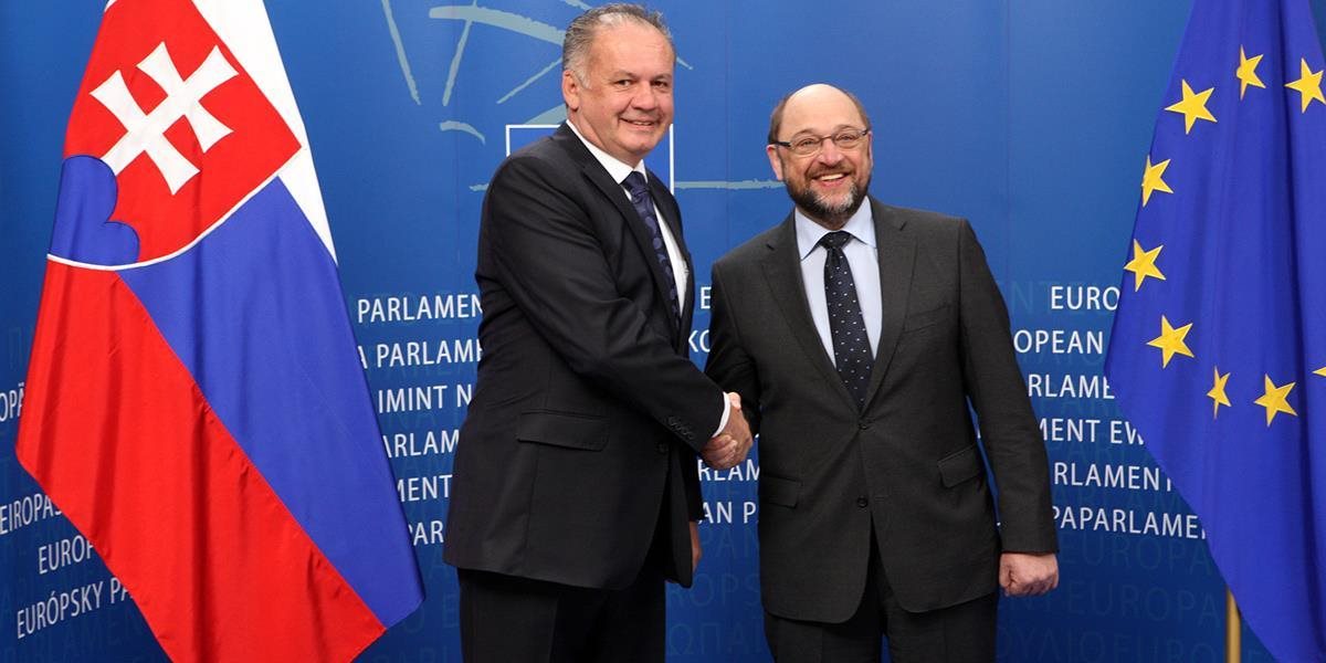 Prezident Kiska sa o dôvere Slovákov k EÚ rozprával s Martinom Schulzom