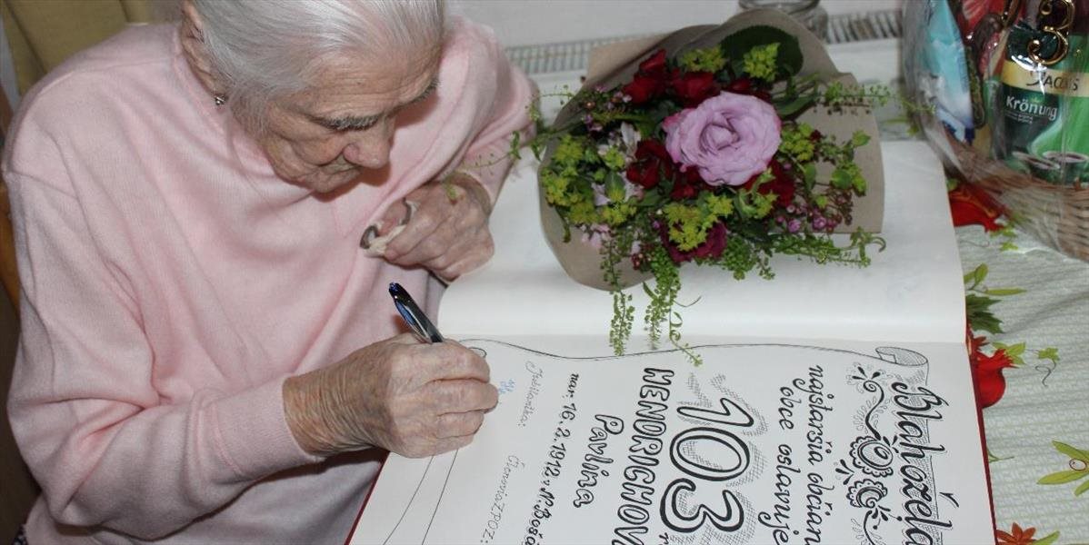 Najstaršia obyvateľka domova dôchodcov v obci Nová Bošáca oslávila 103 rokov