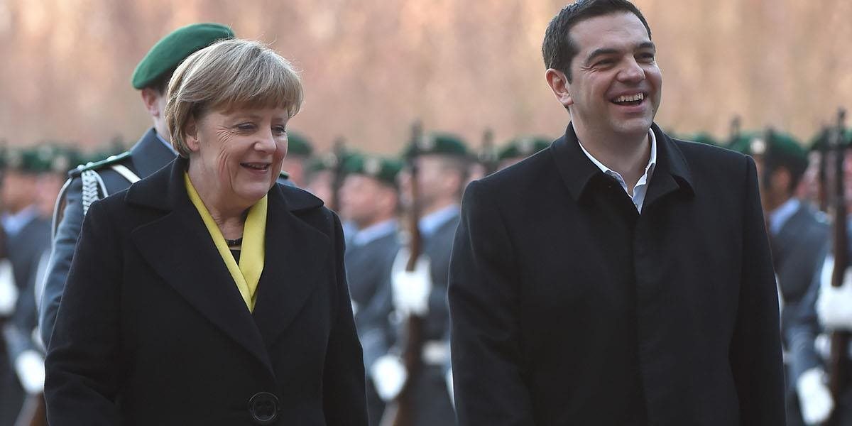 Kancelárka Merkelová privítala gréckeho premiéra Tsiprasa