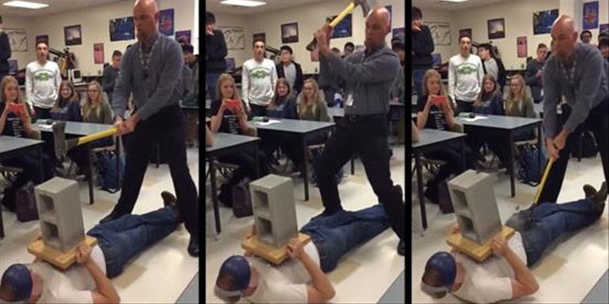 VIDEO Fyzikálny pokus nevyšiel ako mal, žiak dostal sekerou medzi nohy