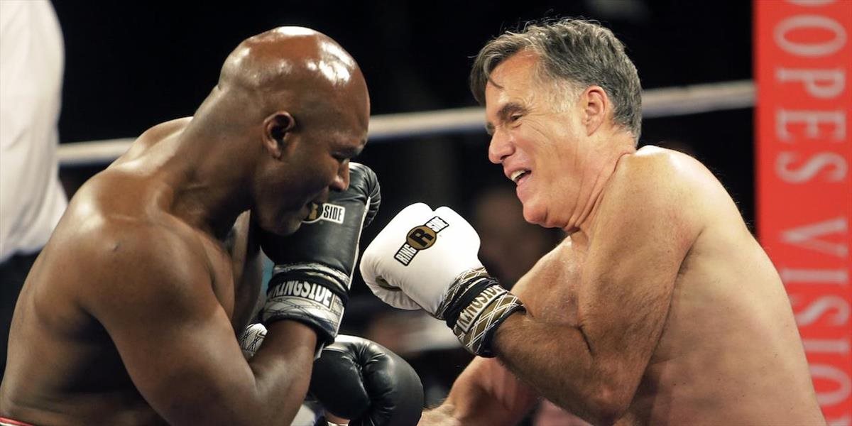 VIDEO Romney poslal Holyfielda k zemi v charitatívnom ringu