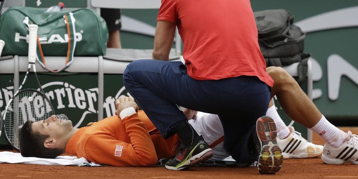 Roland Garros: Djokovičovo zranenie nie je vážne, chce ísť povzbudiť Ibrahimoviča