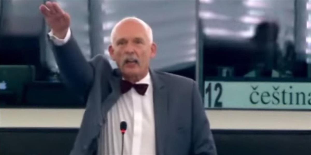 VIDEO Poľský monarchista sa postaral hajlovaním o rozruch na pôde EP