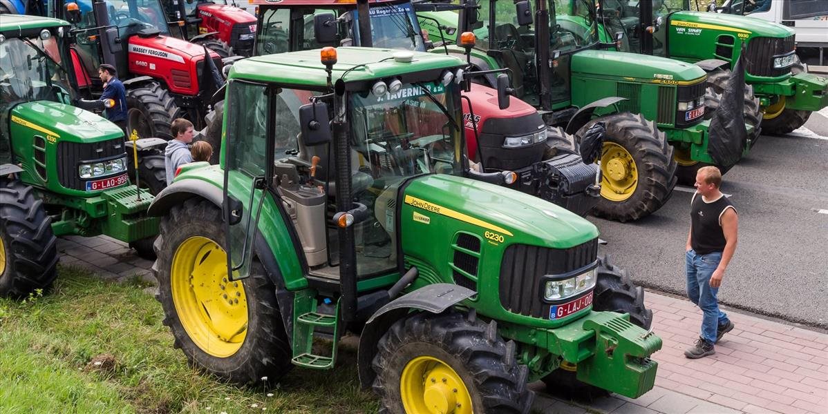 Belgickí farmári protestujú proti nízkym výkupným cenám