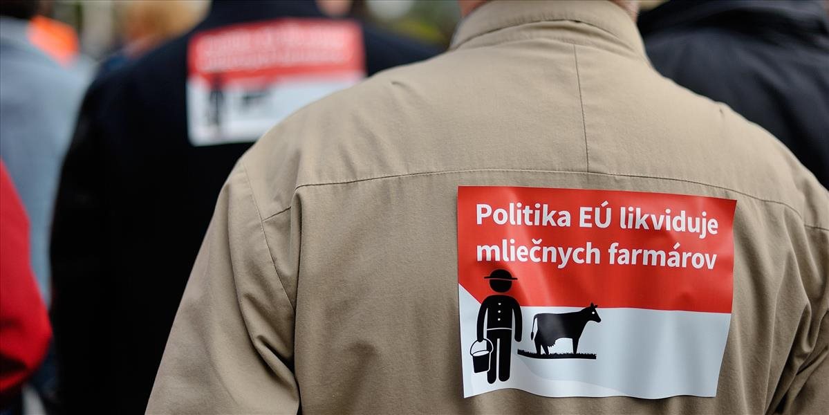 FOTO Protest mliekarov proti politike EÚ: Situácia v sektore mlieka je podľa farmárov kritická