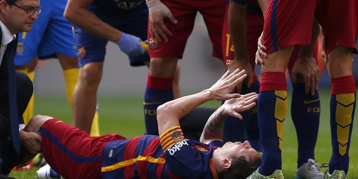 Messi pre zranenie kolena odstúpil už v 10. minúte zápasu proti Las Palmas
