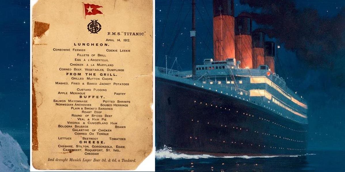 Jedálny lístok z posledného obeda na Titanicu vydražili za 78.900 eur
