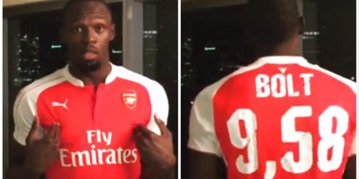 VIDEO Verný fanúšik Man United Usain Bolt si musel obliecť špeciálny dres Arsenalu