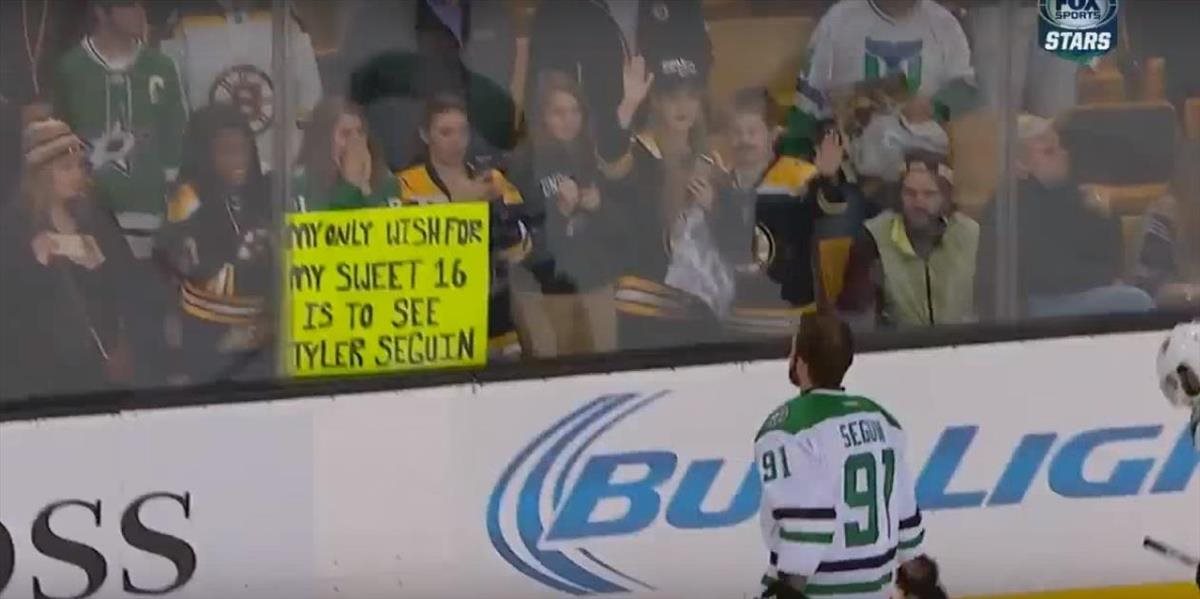 VIDEO NHL: Seguin dojal fanúšičku, na narodeniny jej venoval puk