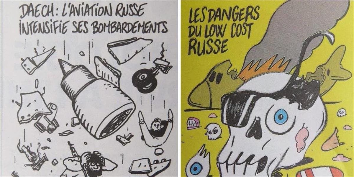 FOTO Francúzsky týždenník Charlie Hebdo žartuje o havárii ruského lietadla v Egypte