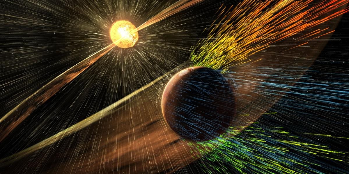 Slnečný vietor z Marsu odfukuje horné vrstvy atmosféry, prichádza o sto gramov za sekundu