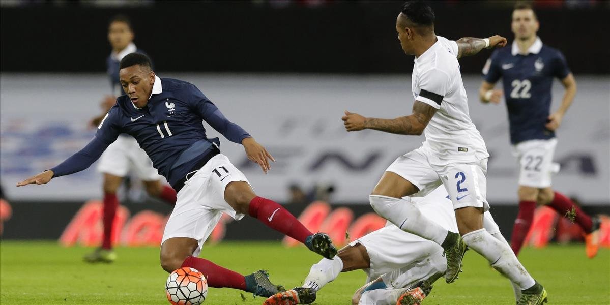 Francúzsky útočník Martial nedohral zápas s Anglickom